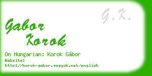 gabor korok business card