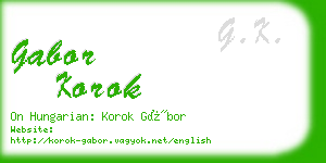 gabor korok business card